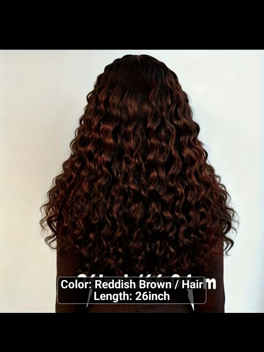 Reddish Brown Deep Wave Human Hair Wig - 26 Inch